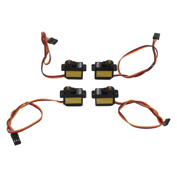VGEBY 4Pcs RC Servo Motors, 180 Degree Rotation Metal Gear Micro Servo for Robots 450 Helicopters Fixed Wing
