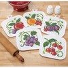 Herrschners Bright Fruit Pre-Quilted Pot Holders Stamped Cross-Stitch
