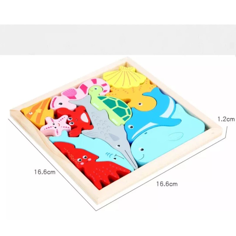 iDECOR Rompecabezas 3d Didáctico Juego Madera Infantil Preescolar