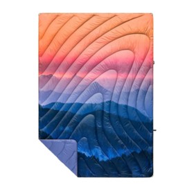 Rumpl Original Puffy Blanket - Warm Puffy Camping Blanket, 100% Recycled Polyester Insulation, Lightweight, Packable, Water-Resistant, Outdoor Puffer Blanket, 52"x75", Coast Retro Rays