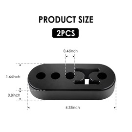2PCS Adjustable 4 Hole Exhaust Hangers Car Gadget - 12mm Hole EPDM Shock Absorb Bushing Muffler Insulator Bracket Fits Car Truck SUV (Black)