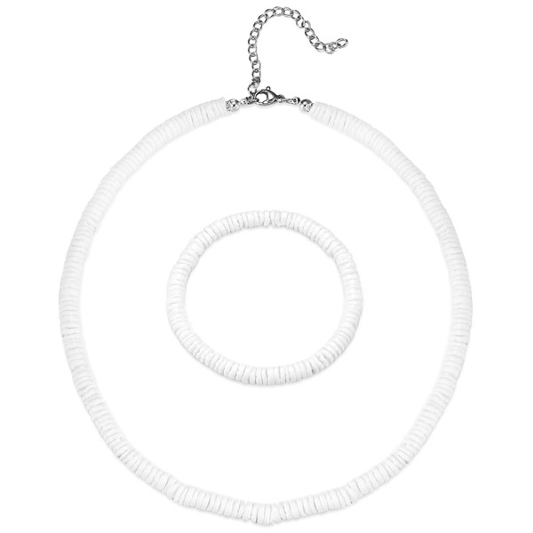 FASACCO Puka Shell Necklace Bracelets for Men Shell Necklace White