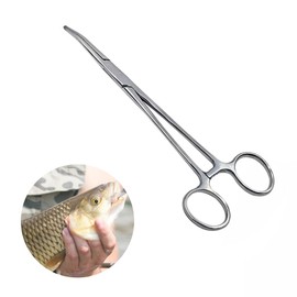 Curved Hemostatic Tweezers Stainless Steel 14 cm Fishing Pliers Tweezers for Fishing Hooks, Animal Plucking, Mouth Cleaning