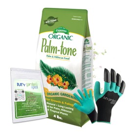 Espoma PM4 Palm-Tone 4-1-5; 4 lb. with My Garden Pool PH Soil Test Strips 20 ct, and My Garden Pool Superior Gardening Claw Gloves and Garden-IQ, Smart Gardening AI Assistant!