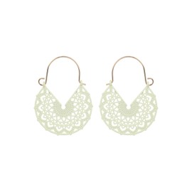 Bohemian Colorful Cute Dangle Earrings Vintage Boho Lightweigt Hollow Out Multiple Colors Hoop Dangling Earrings For Women Beach Gifts Jewelry-Creamy White