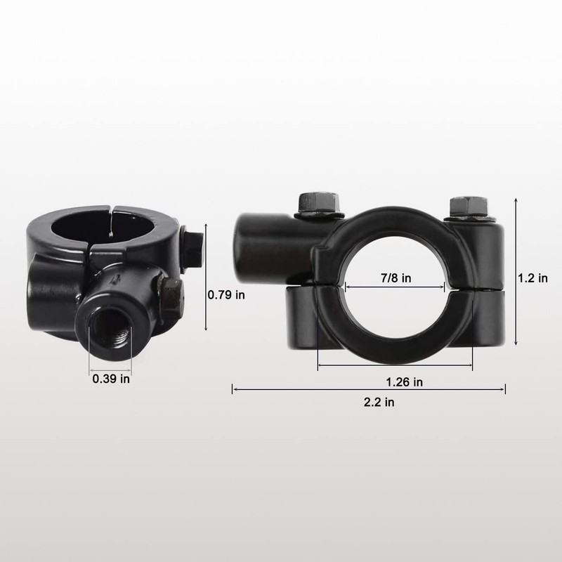 Motorcycle Mirrors Mounts 7/8" Handlebar Mirror Mount Holder Clamp Adaptor