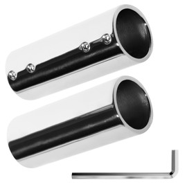 EQUSPUR 2 Pack Rail Straight Connector for 7/8 inch Railing, Satinless Steel 316, Marine Grade 2-Way Fitting, Boat Handrail Hardware