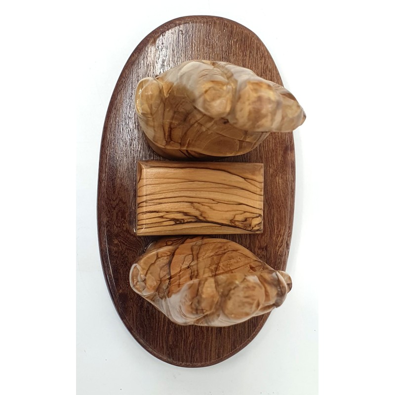 ZULUF Handcrafted Olive Wood Praying Hands Bible Stand – 7.4”