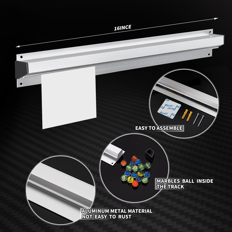 4 Pack 16 Inch Aluminum Ticket Holder for Restaurant, Slide