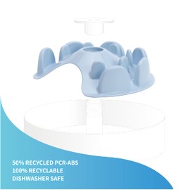 PetDreamHouse SPIN Slow Feeder Bowl Insert for Dogs - Interactive Dog Food Puzzle Accessory for Slow Eating, Mental Enrichment, & Health, UFO Maze, Blue, Tricky Level