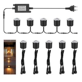 10 LED Recessed Spotlights, LED Recessed Floor Spotlights, Outdoor, Warm White, IP67 Waterproof, 0.6 W, Diameter 32 mm, Patio, Kitchen, Garden (Warm White, 12 V)