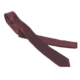 Milani Skinny Necktie Thin Necktie Narrow Tie with Hankerchief Burgundy Maroon