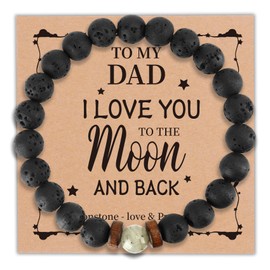 Dad Gifts for Fathers Day Cool Mens Bracelet for Father Who Wants Nothing I Love You To The Moon And Back Jewelry Gift for Men Best Birthday Gifts for Father In Law Step Dad Papa