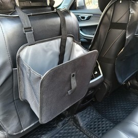 Hilovate Large Capacity Car Garbage Can with 30 Bags - 2.8 Gallon Collapsible Auto Trash Organizer, Hanging Leakproof Waterproof Vehicle Bin for Truck, RV, SUV, Road Trip(Black)