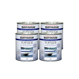 Rust-Oleum 206999-4PK Marine Coatings Topside Paint, Quart, White, 4 Pack