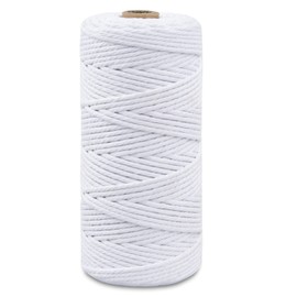 Macrame Yarn 3 mm x 100 m White Natural Cotton Yarn Cotton Cord Cotton Cord Cotton Rope for DIY Crafts Knitting