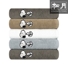 Songwol Towel Songwol 30 count Snoopy embroidery 5 145g hotel towels, brown / 송월타올 송월 30수 스누피 자수 145g 호텔수건 5장, 브라운