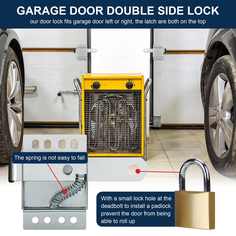 4 Pack Garage Door Side Lock with Self Tapping Screws,