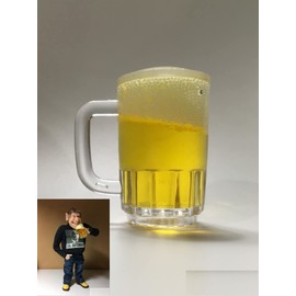 M01553 MOREZMORE Miniature Beer Mug Prop for Doll or Puppet Dollhouse Mini Beer Mug Miniature Food or Drink
