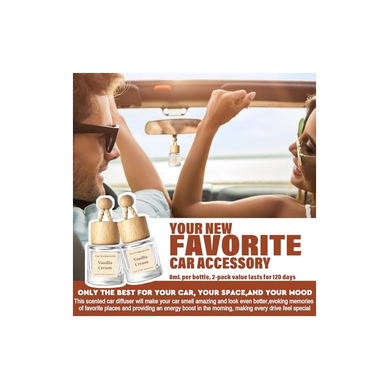 HoogaLife Hanging Car Air Freshener Diffuser - Vanilla Cream