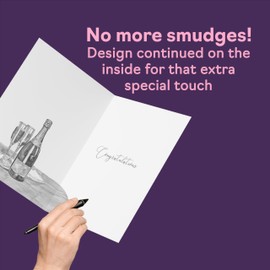 Beautiful Gold Engagement Cards for Couples - Golden Champagne - Elegant Traditional Congratulations Gifts Congrats Well Done Card A5 Wedding Marriage Greeting Cards for Friends Family