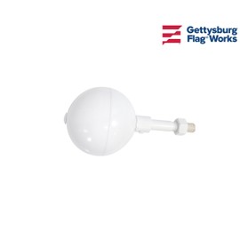6" Diameter White Ball Flagpole Finial Topper for In-ground Outdoor Flagpoles