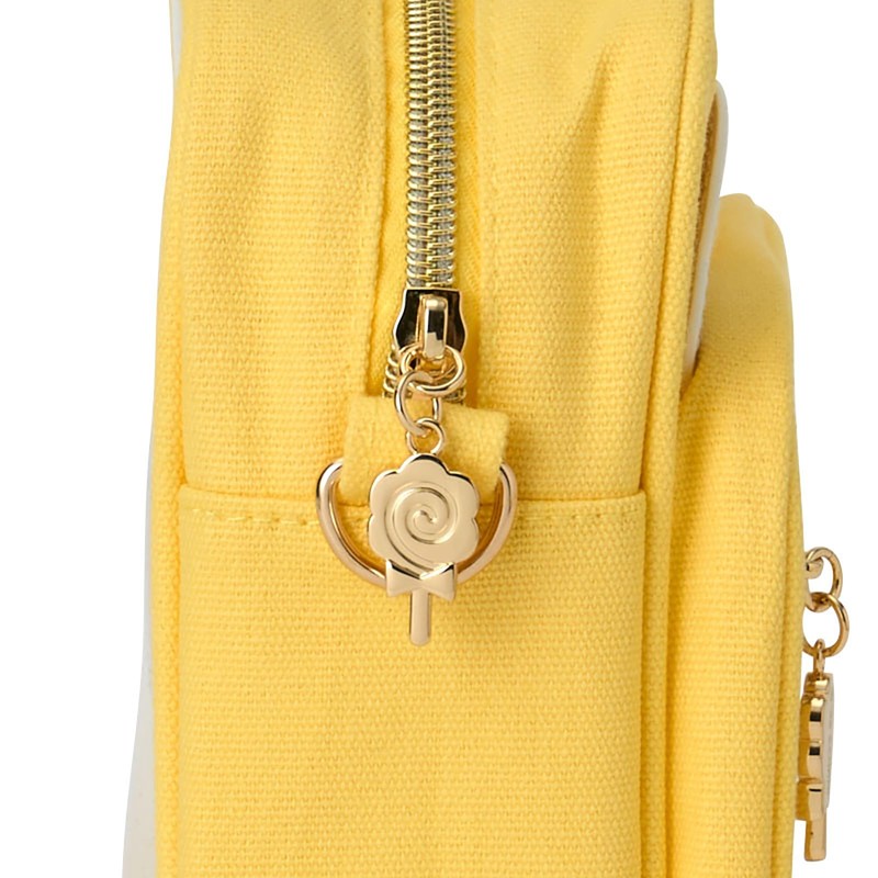 Sanrio 485110 Hanamaru Ghost Shoulder Bag, Cotton, Polyester, PVC, Steel,