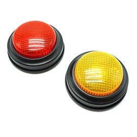 Gelabur Paquete de 2 zumbadores para juegos de trivia, zumbadores de respuesta para el aula, zumbador de Family Feud Jeopardy, zumbadores de juego con luces y sonido para el aula