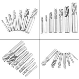 7 Piezas/Juego 4 Flautas 6-20mm HSS End Mill Router Rompevirutas Fresa Herramientas de procesamiento de metales, fresa