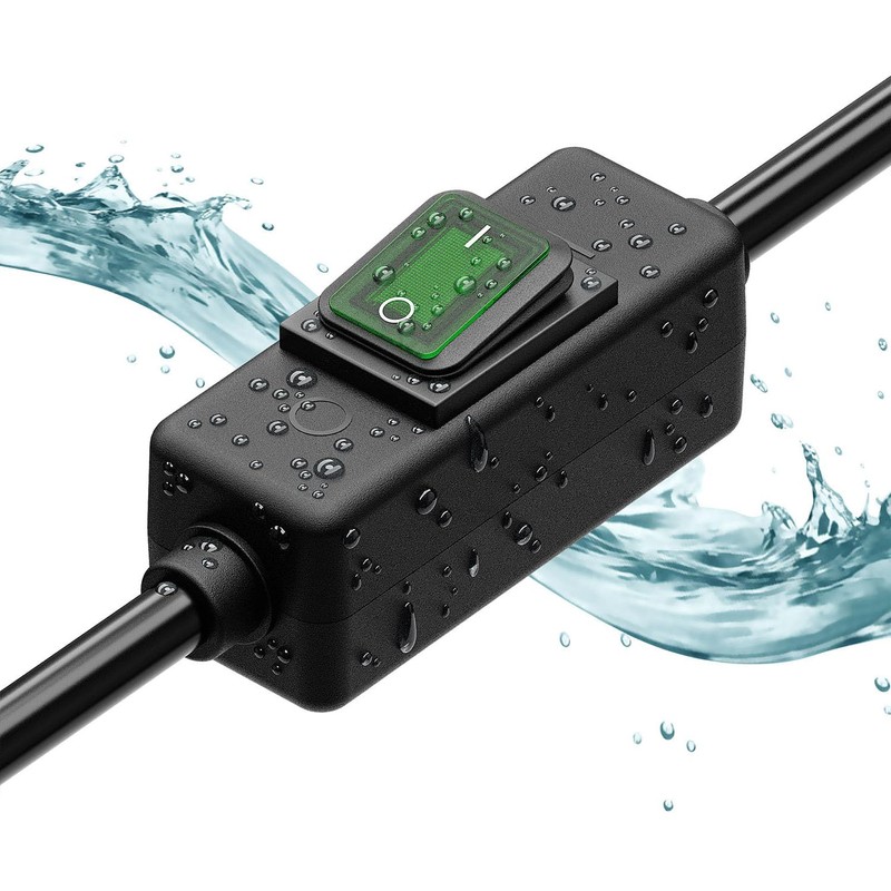 3-Prong Outdoor Waterproof Extension Switch Cord, in-Line On/Off Switch Extension