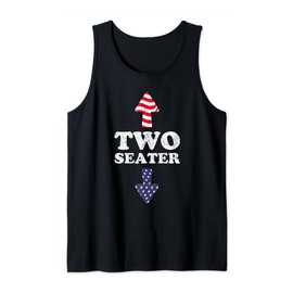 Two Seater USA 4th July White Trash Party Attire Redneck Tank Top
