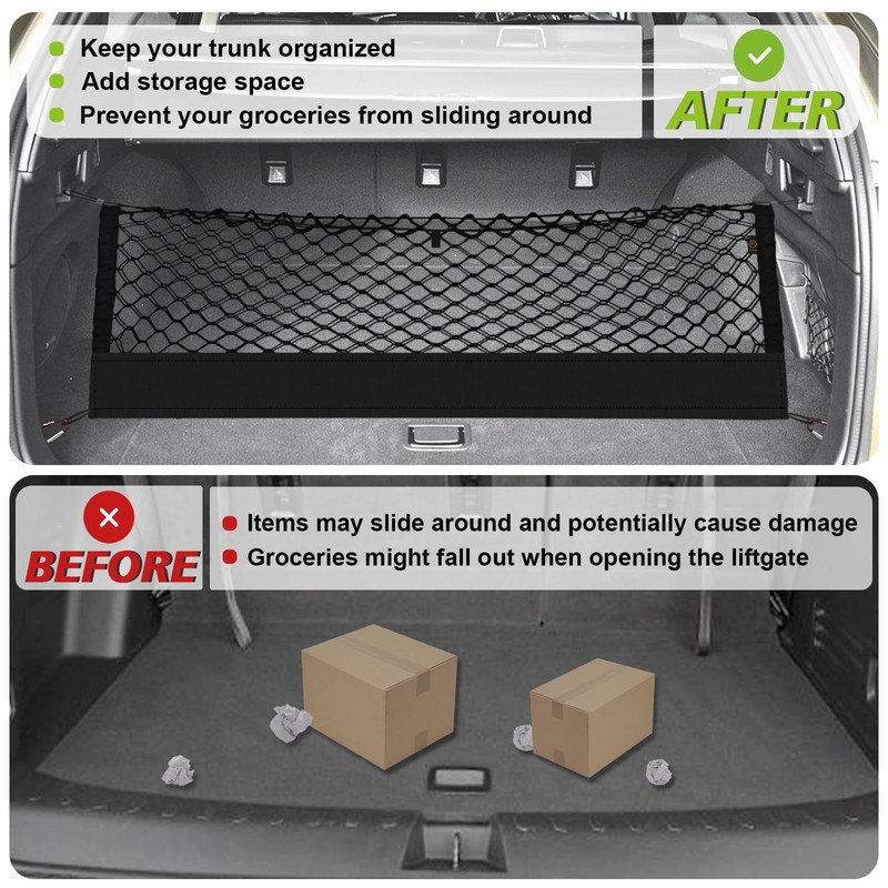 Muslogy Envelope Style Trunk Cargo Net Compatible with 2015-2024 2025