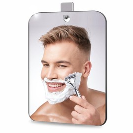 BQRIS Shower Mirror No Fog Shaving Mirror 10.5"x8.08", Shatter-Proof Men's Wall Hanging no Fog Handheld Locker Mirror Anti-Fog Indestructible Luxury Plexiglass Makeup Small Travel Camping Mirror-8