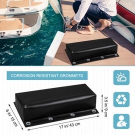 Marsui 4 Pcs Dock Bumpers for Edging Heavy-Duty Marine Boat Fender Docking Guards with Cable Tie Holder for Vertical Poles & Post - Boat Dock Accessories (Black)