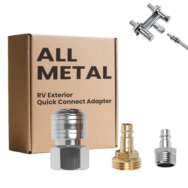 3PCS All Metal RV Exterior Quick Connect Adapter Kit -