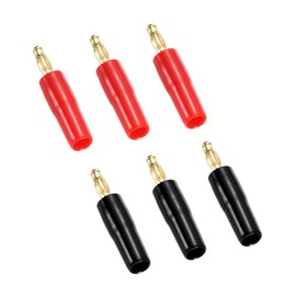 PATIKIL Banana Plugs Speaker Banana Plugs Screw Type 4mm Gold-Plated Copper Red Black for Speaker Wires, Sound Systems, Video Receivers, Home Theater Pack of 6