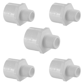 Lesso America 436 Series PVC Pipe Fitting - Reducing Male Adapter - Schedule 40 (White) - 3/4×1/2" (MIPT × SOC) 5 PCS/High-Flow Capacity/Plumbing, Irrigation, Pool, Spa, DIY Projects (436-101)
