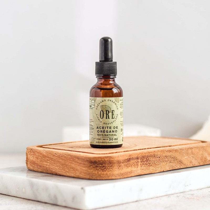 ORE Aceite de Orégano Natural 30ml y Perlitas de Orégano