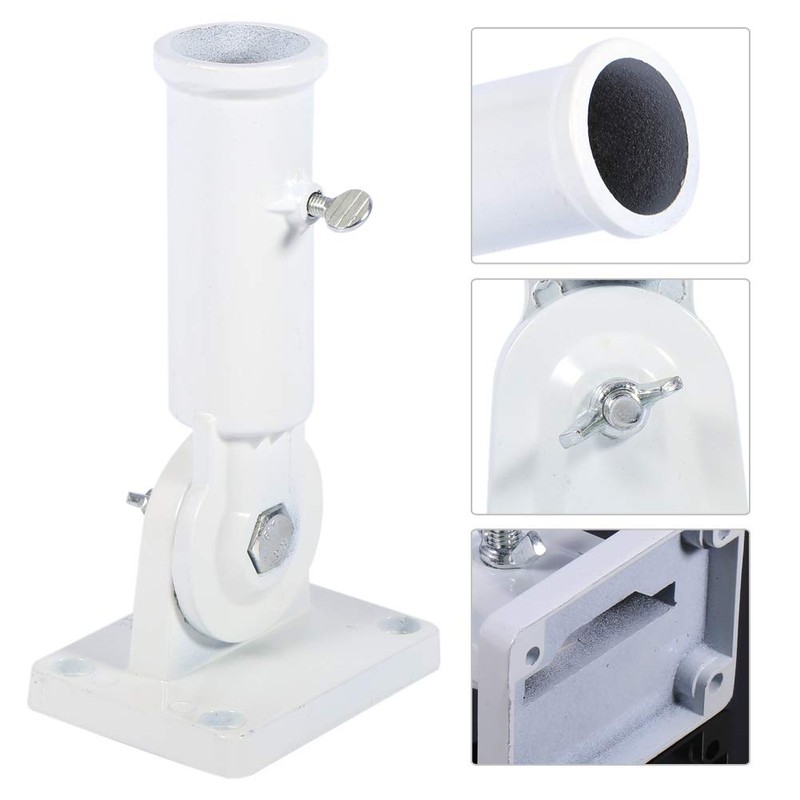 FTVOGUE Wall Mount Adjustable Flag Pole Bracket with Screws White