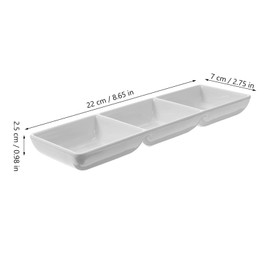 Kichvoe Sauce Dipping Tray: Three-grids Appetizer Serving Dish Melamine Reusable Seasoning Storage Plate Snack Dish for Side Dish, Ketchup, Soy, BBQ