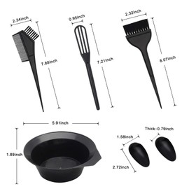 15 Pcs Hair Dye Coloring Kit, Hair Coloring Dyeing Bleaching DIY Salon Tool, Hair Tinting Bowl/Dye Brush/Mixing Spoon/Ear Cover/Gloves/Tint Comb Hair Dye Kit (Black)