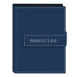 Pioneer Photo Albums 36-Pocket 5 by 7-Inch Embroidered Memories Strap Sewn Leatherette Cover Photo Album, Mini, Blue