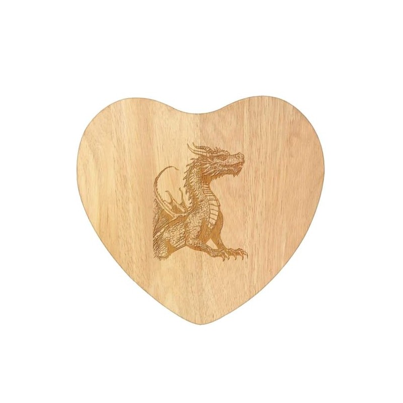 'Cunning Dragon ' Wooden Heart Shaped Chopping/Cutting Board (WB00079596)