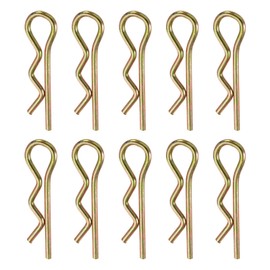 uxcell 10 Pcs Hitch Pin Clip, 3.5mm x 70mm R Clips Colored Zinc Spring Steel Retaining Wire Hair Pins Cotter Pin Assortment Kit Clips for Trailer Tractors Mower Carts Truck Pin Clip