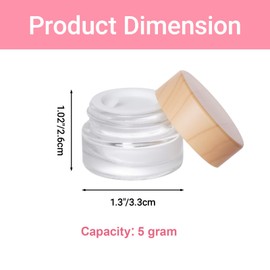 Miayon 6Pcs Small Travel Lotion Containers with lids Glass Sample Empty Round Cosmetic Jar Bottles for Creams Makeup Lotion Toiletries Storage (White, 5 gram)