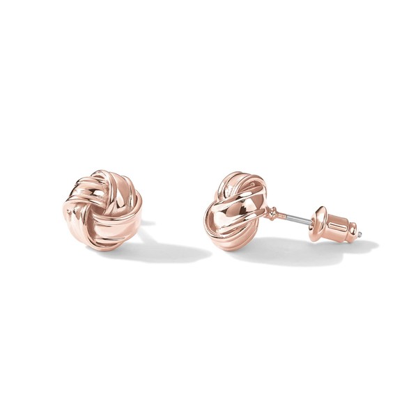PAVOI 14K Rose Gold Plated Sterling Silver Post Love Knot