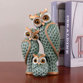 FriyGardcn Cute Family of Three owl Figurines Owl Statues Home Décor for Shelf Owl Gifts Decoration for Owl Lovers Home,Office, Bookself…