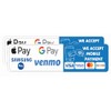 Digital Payment Sign Stickers, Credit Card Accepted Decals, Waterproof, Size