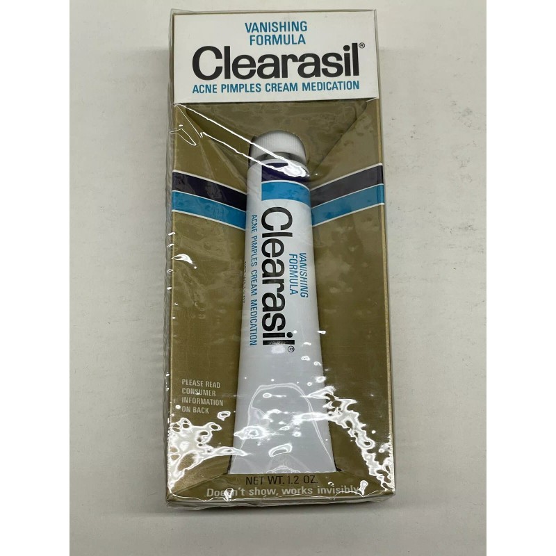 Clearasil Vintage 1970's Clearasil Acne Cream Medication Large Size 1.2
