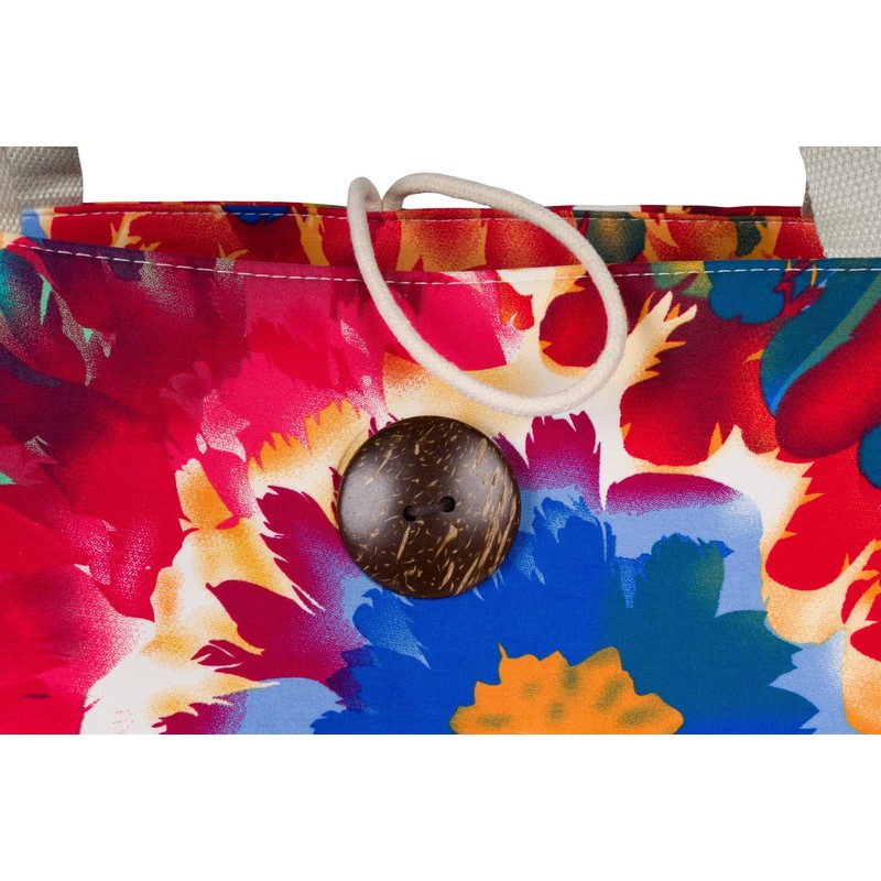 styleBREAKER 02012389 Women's Beach Bag with Colourful Floral Pattern Print,